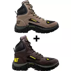 Imagem do Kit 2 Bota Coturno Caterpillar CAT Cano Médio