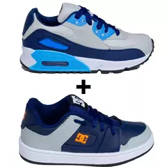 Kit 2 Tênis Infantil Mini Max AIR + Tênis Infantil DC Shoes Skatista