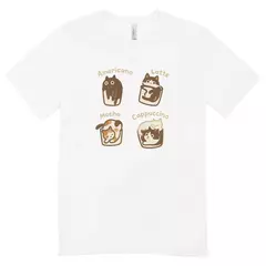 Camisa Feminina Baby Look Coffee Cats