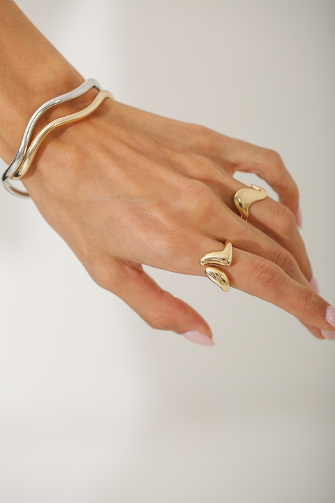 Anel Ajustável Encontro Dourado