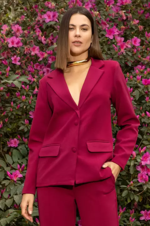 Blazer Alongado Alfaiataria fúcsia B27 - comprar online