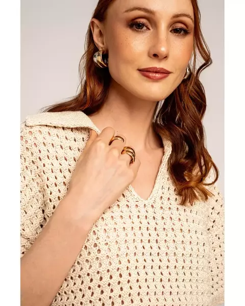 Blusa Gola de tricô cru Rafaela Tomazzoni - comprar online