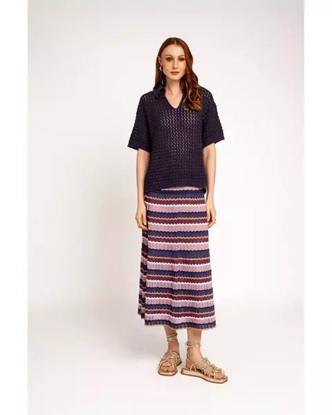 Saia Longa Tricô Cru Rafaela Tomazzoni - comprar online