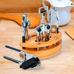 Kit De Utensílios Com Base Em Bambu - 5 Pçs - Onze22 Personalizados