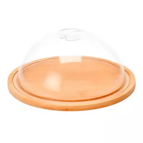 Porta-Queijo Em Bambu E Poliestireno - 2 Pçs