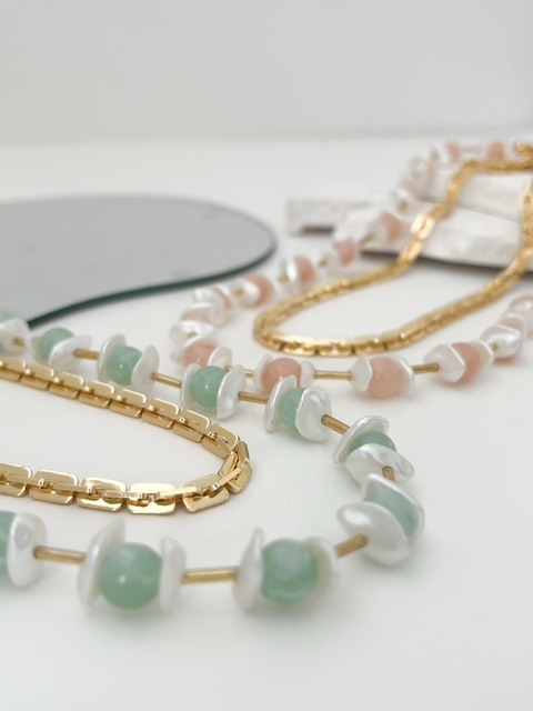 MIX PRONTO CORRENTE DOURADA + COLAR DE PEDRAS - comprar online