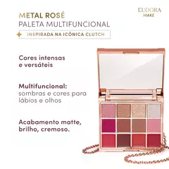 Paleta Multifuncional Clutch Metals Rosé Eudora Make 10G na internet