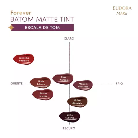Imagem do Batom Líquido Nude Icônico Eudora Make Forever Matte Tint 4ml