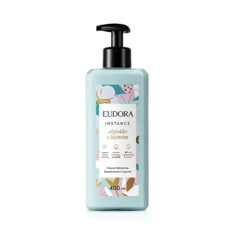 Creme Hidratante Desodorante Corporal Eudora Instance Algodão e Jasmim 400ml