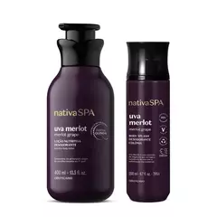 Combo Loção Aveludada Desodorante Hidratante Corporal Nativa SPA Uva Merlot 400ml + Body Splash 200ml - comprar online