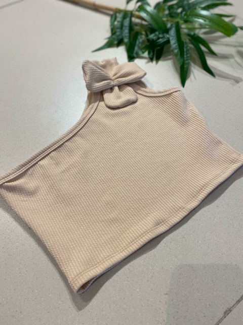 Cropped Canelado Flor - comprar online