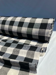 Tusor a cuadros picnic 1,50 Negro - comprar online