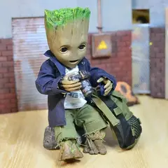 Vida tamanho 1:1 homem da árvore 21cm groot figura de ação galaxy guardians - loja online