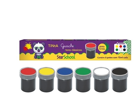 Tinta guache 6cores