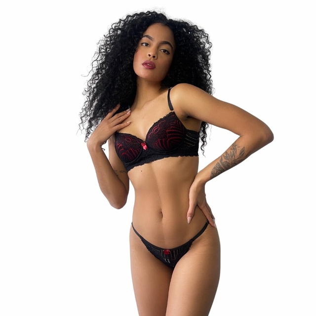 Conjunto Lingerie Bicolor Custa Pouco Seduzir