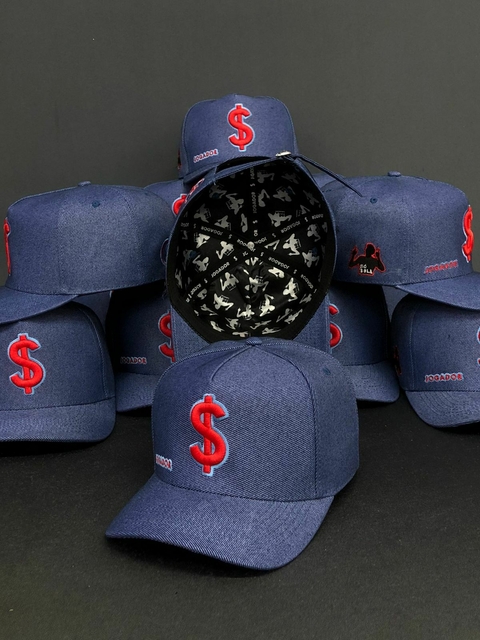 Boné Jogador$ StrapBack Cifrão Vermelho Bordado Poliéster Jeans - (cópia) - comprar online