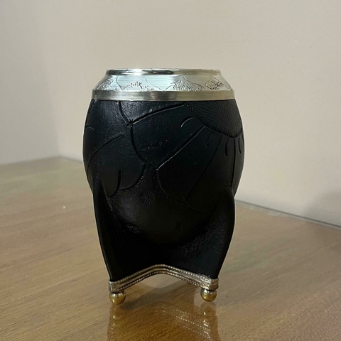 Mate Torpedo Calabaza - Tallado - Con Bolas de Bronce