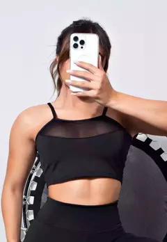 Conjunto Legging e Top Transparencia Fitness Feminino Calça