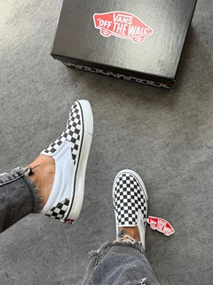 TÊNIS SLIP-ON CHEKERBOARD BLACK WHITE - loja online