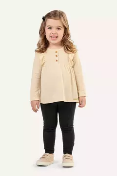 Conjunto Com Blusa Texturizada Colorittá Bege