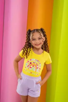 Conjunto Básico Moletom Love Happy Amarelo - loja online