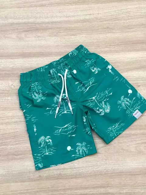 Bermuda Tactel Premium Estampado Verde - comprar online