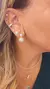 Brinco micro cravejado bolas chapada banhado em ouro 18k ou em Ródio branco