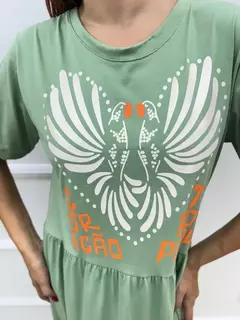 Vestido Longo Manguinha Coração Tropical Aldodão na internet