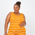 Camiseta Feminina Listrada Plus Size - loja online