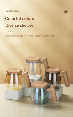 Caneca de café elétrica de vidro com agitação automática de 400 ml - comprar online