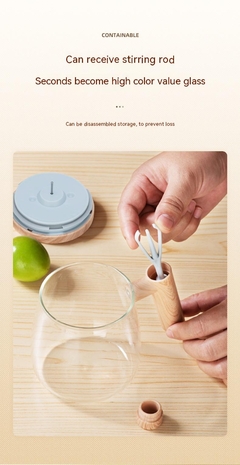 Caneca de café elétrica de vidro com agitação automática de 400 ml