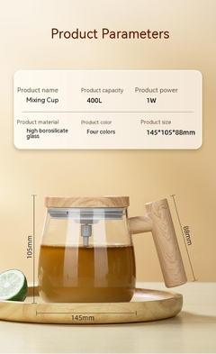 Imagem do Caneca de café elétrica de vidro com agitação automática de 400 ml