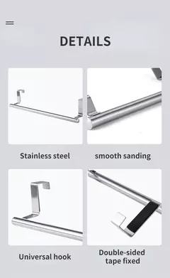 Toalheiro de aço inoxidável para banheiro e cozinha - comprar online