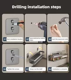 Prateleira de parede de alumínio multifuncional cozinha rack de armazenamento - comprar online