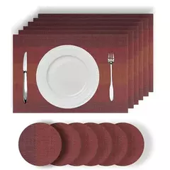 Conjunto de 6 conjuntos de jogos americanos e porta-copos elegantes, tapete de v na internet