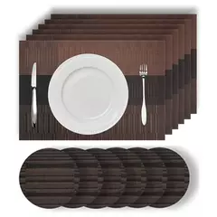 Conjunto de 6 conjuntos de jogos americanos e porta-copos elegantes, tapete de v - loja online