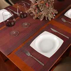 Conjunto de 6 conjuntos de jogos americanos e porta-copos elegantes, tapete de v - Zênite