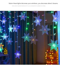 3.2m flocos de neve de natal led luzes da corda piscando luzes da cortina de fad - Zênite