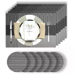 Conjunto de 6 conjuntos de jogos americanos e porta-copos elegantes, tapete de v