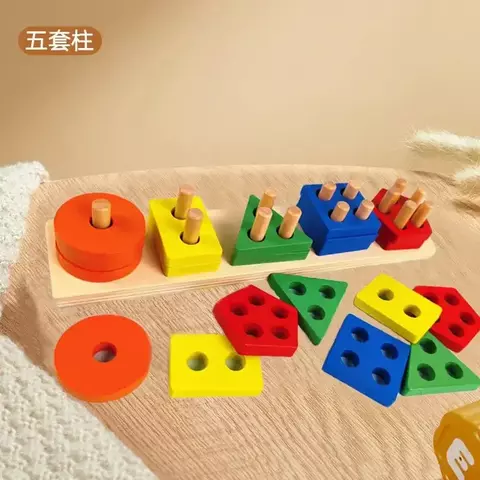 Empilha&Cores Montessori – Quebra-Cabeça Sensorial de Madeira