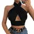 Top Tendencia Feminino Frente Única Cruzado Preto na internet