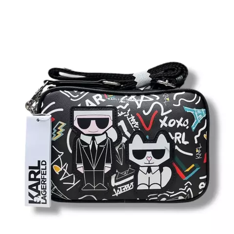 Bolso Crossbody Karl Lagerfeld Negro (Abstracto) - comprar en línea