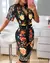 Vestidos femininos 2025 verão nova moda listrado impresso em torno do pescoço - comprar online
