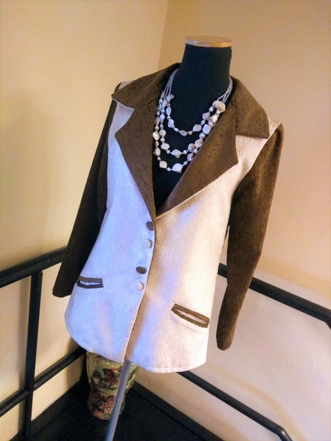 Blazer en Chenille habano