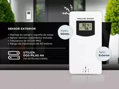 Termómetro Higrómetro Gadnic MT20 Estación meteorológica radio reloj con sensor exterior tecnología de sensor RF - tienda online