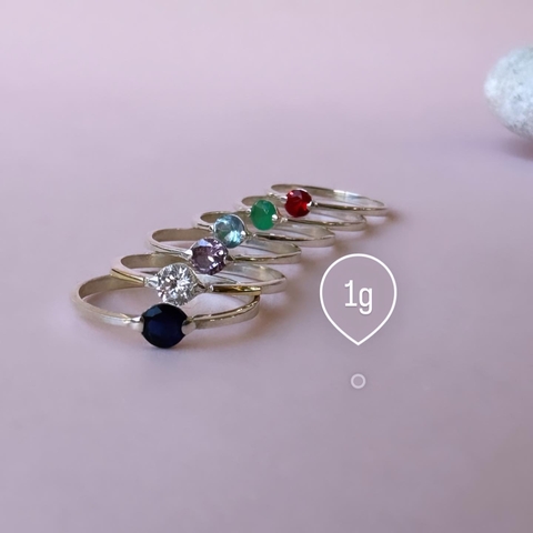 Anillo solitario de plata 925 COD.4482