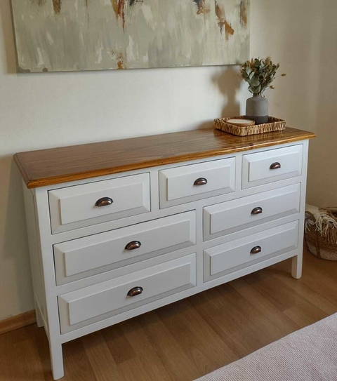 Comoda Cajonera Estilo Antiguo 150 - 7 Cajones Vintage - comprar online