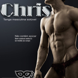Tanga / Cueca Comestível Masculina: CHRIS - PRETA - UVA C/ MAÇA