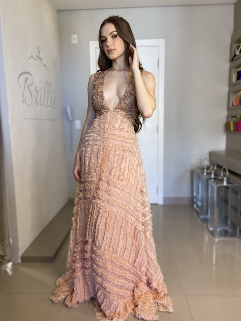 VESTIDO ROSE PLUMAS