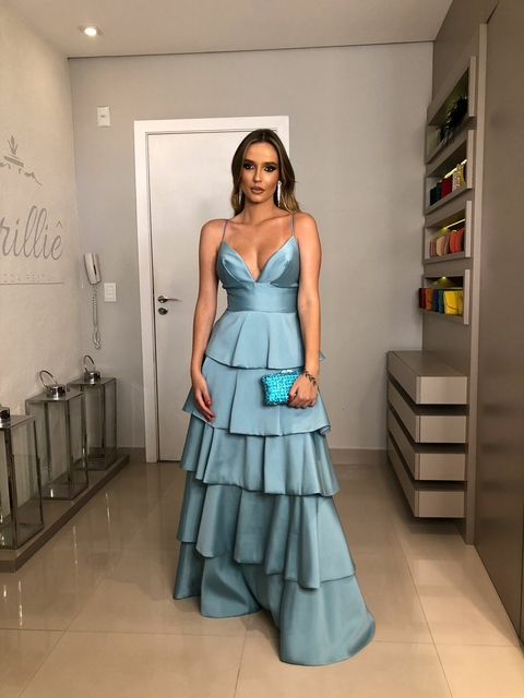 VESTIDO AZUL SERENITY CAMADAS ZIBELINE